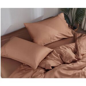 Doz by Sijo Organic Bamboo No Flat Core Sheet Set Queen Clay New